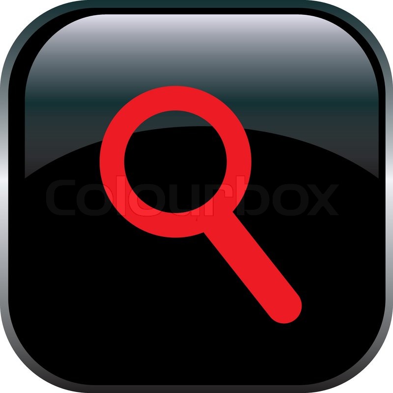 800x800 Magnifying Glass Icon On Square Black Stock Vector Colourbox