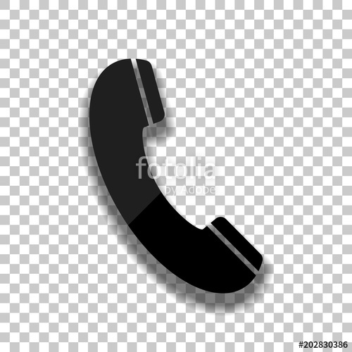 500x500 Telephone Receiver Icon Black Glass Icon With Soft Shadow