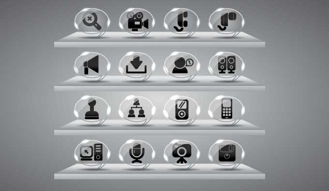 680x395 Black Glass Icons Vectorish