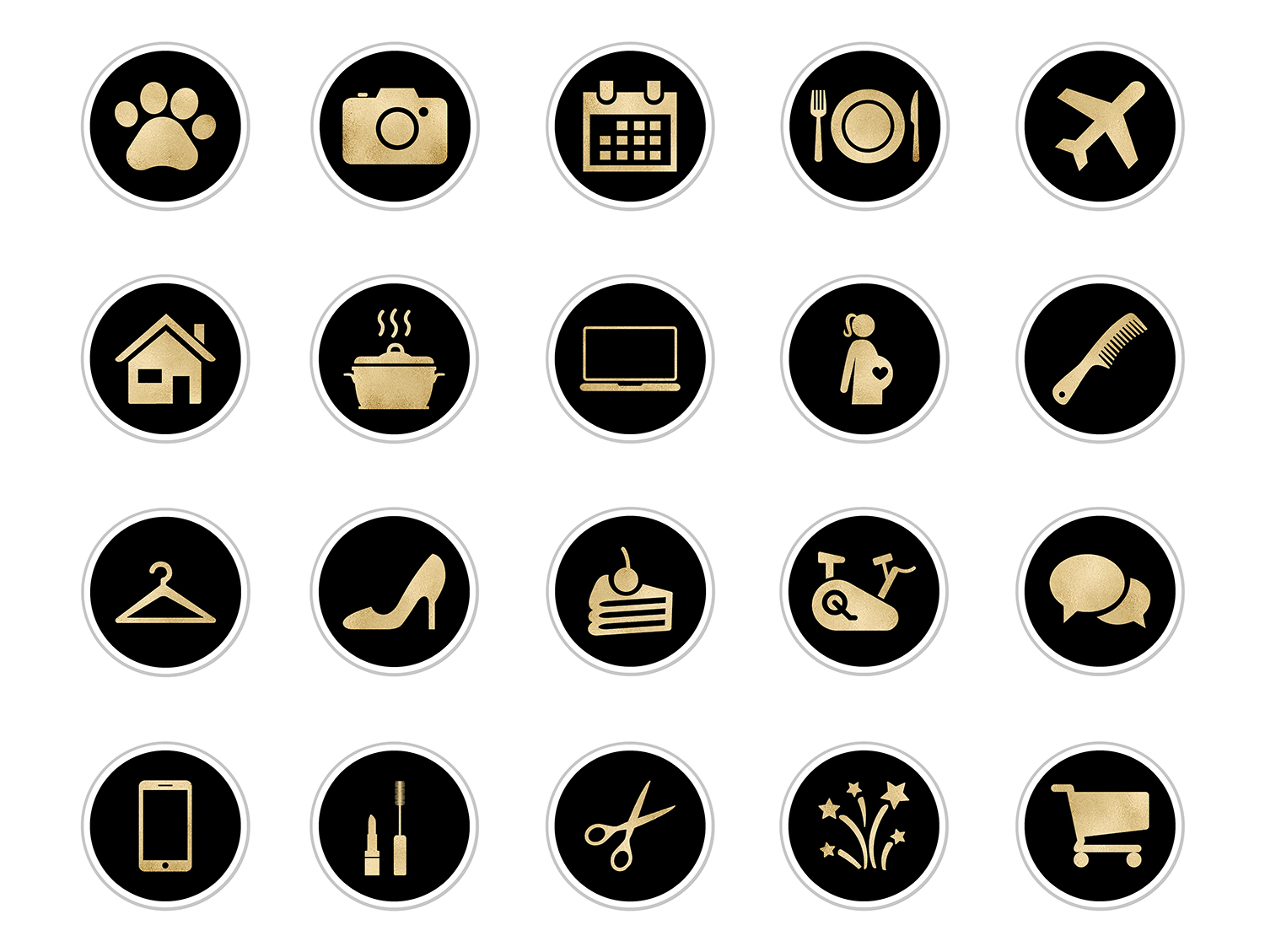 1500x1129 Gold Black Instagram Icons