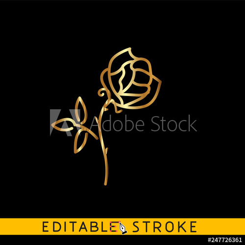 500x500 Golden Rose Icon Gold Icon On Black Background Easy Changing