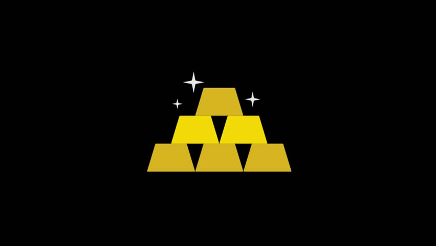 852x480 Economy Icons Animation With Black Png Background Gold