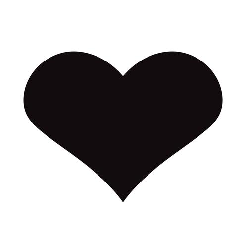 497x490 Flat Black Heart Icon Isolated On White Background Vector