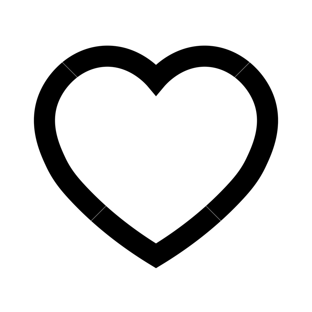 1000x1000 Heart Icon Symbol Of Love And Saint Valentines Day Simple Flat