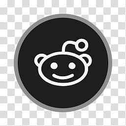 256x256 Circular Icon Set, Reddit, Round Black And White Icon Transparent