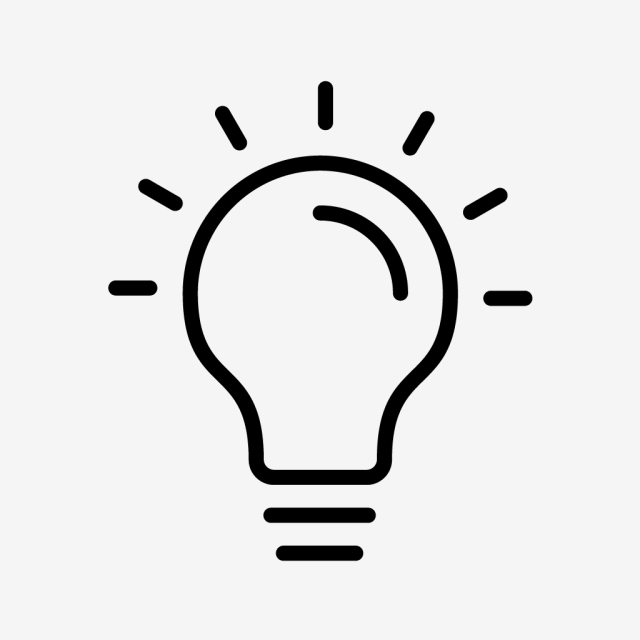 640x640 Bulb Line Black Icon, Bulb, Ligh, Light Bulb Png And Vector