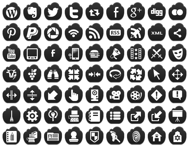 656x504 Free Black Cloud Icons