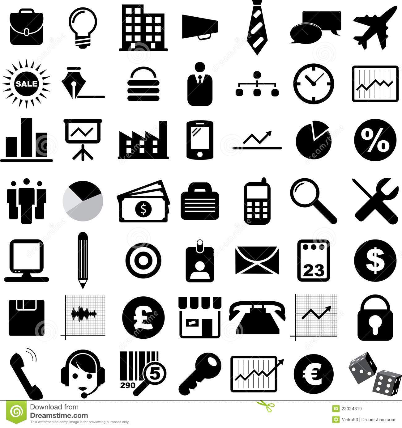 1300x1385 Black And White Business Icons Vector Free Images