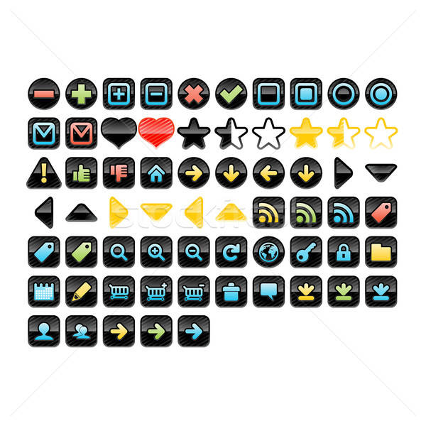 600x600 Black Icon Pack For Web Using Vector Illustration