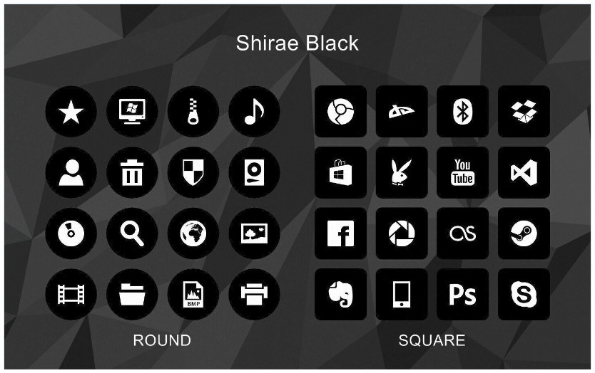 834x524 Shirae Black Icons