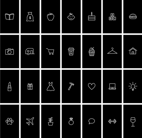 480x469 Black And White Instagram Highlight Icons Instagram