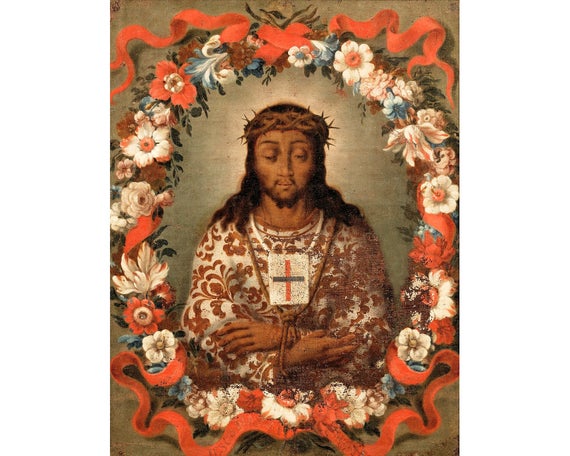Black Jesus Art Print Antique Religious Icon Crown Of Etsy 570x456 Black Jesus Art Print Antique Religious Icon Crown Of Etsy