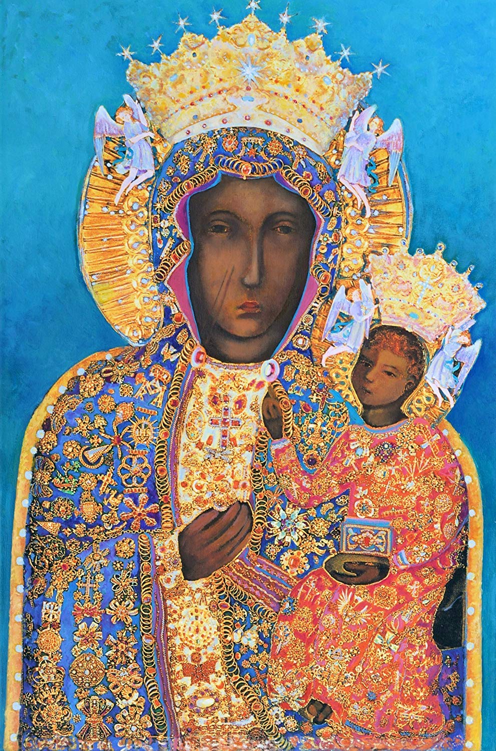 Our Lady Of Czestochowa Icon Polish Black Madonna 991x1500 Our Lady Of Czestochowa Icon Polish Black Madonna