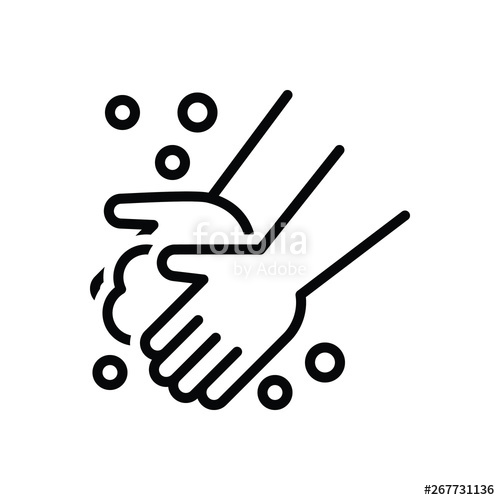 500x500 Black Line Icon For Washing Hand Stock Image And Royalty Free