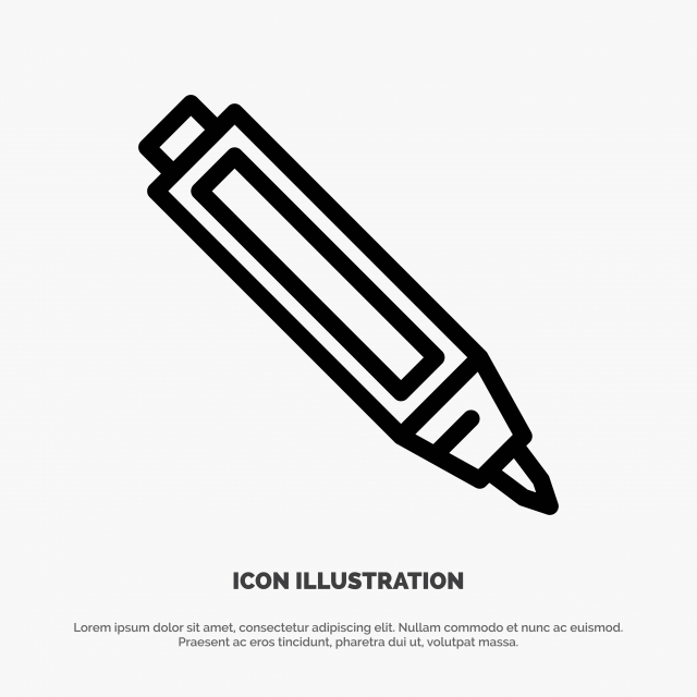 640x640 Education Pen Pencil Line Icon Vector, Background, Book, Business
