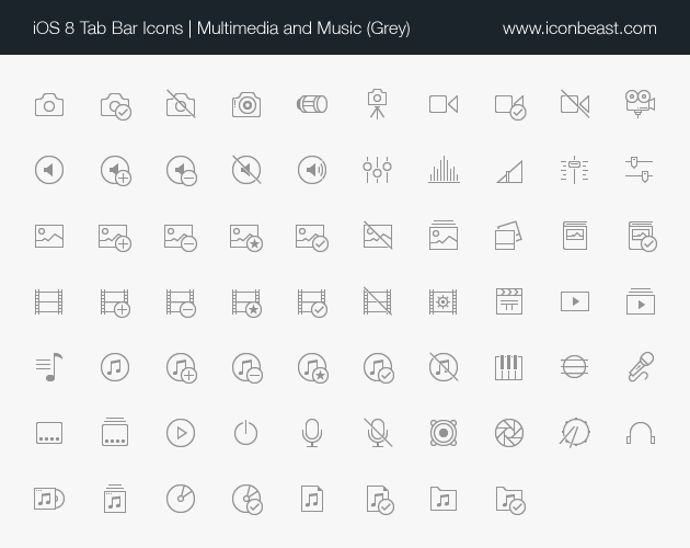 630x500 Multimedia And Music Line Icons Ios Tab Bar Icons