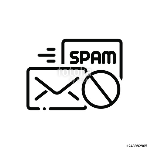 500x500 Black Line Icon For Anti Spam Stock Image And Royalty Free