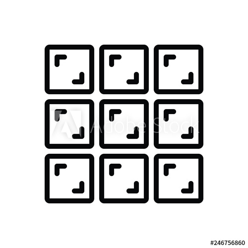 500x500 Black Line Icon For Grid View