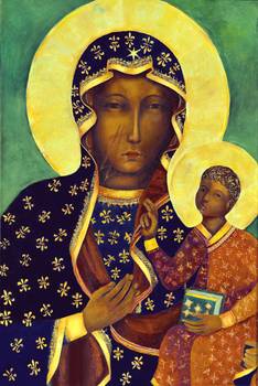 234x350 Our Lady Of Czestochowa Black Madonna Icon Poland