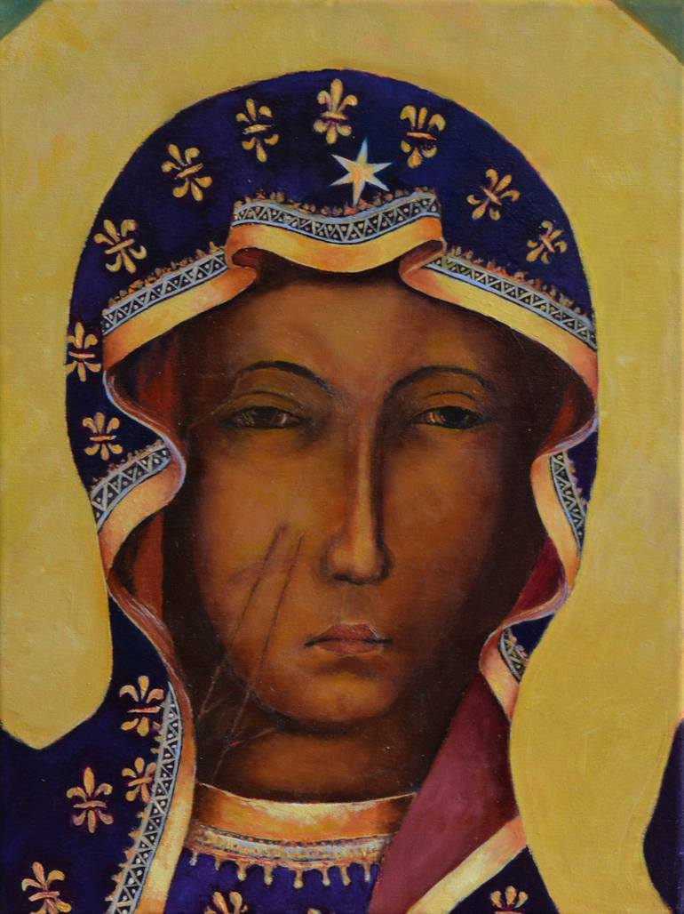 770x1028 Our Lady Of Czestochowa Black Madonna Of Poland Icon Painting