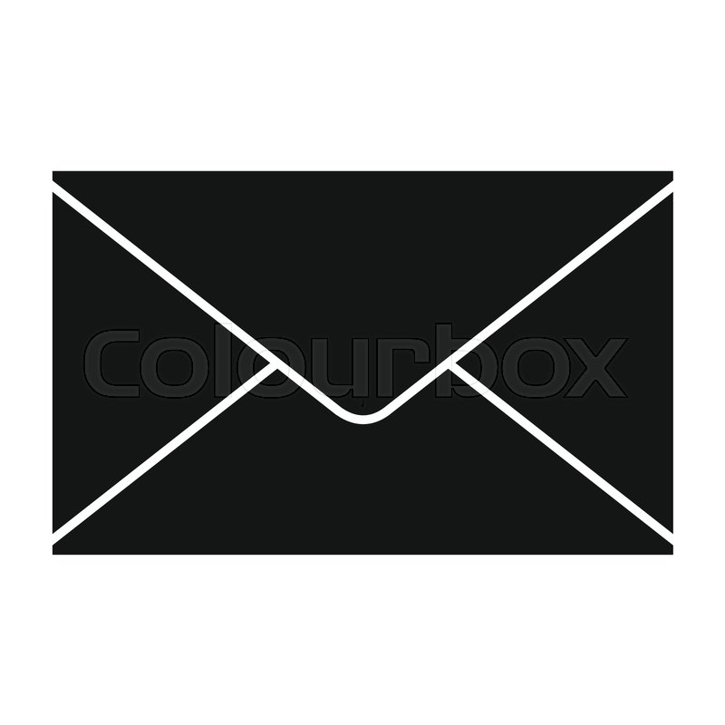 800x800 Flat Black Silhouette Mail Letter Stock Vector Colourbox