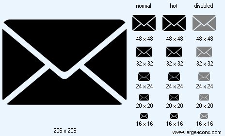 464x280 Mail Icon Image Large Black Icons
