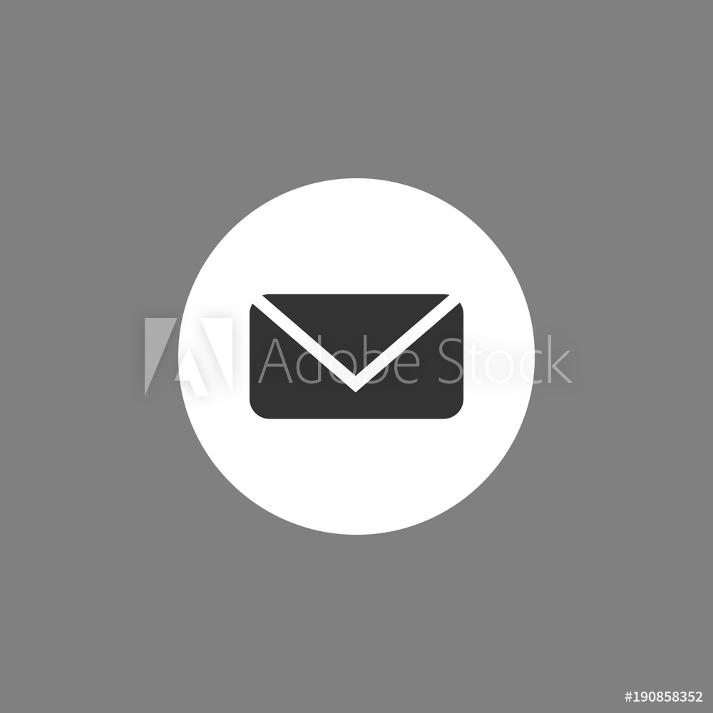 Fotografie, Obraz Message Icon, Email, Letter Sign, Black On White 1000x1000 Fotografie, Obraz Message Icon, Email, Letter Sign, Black On White