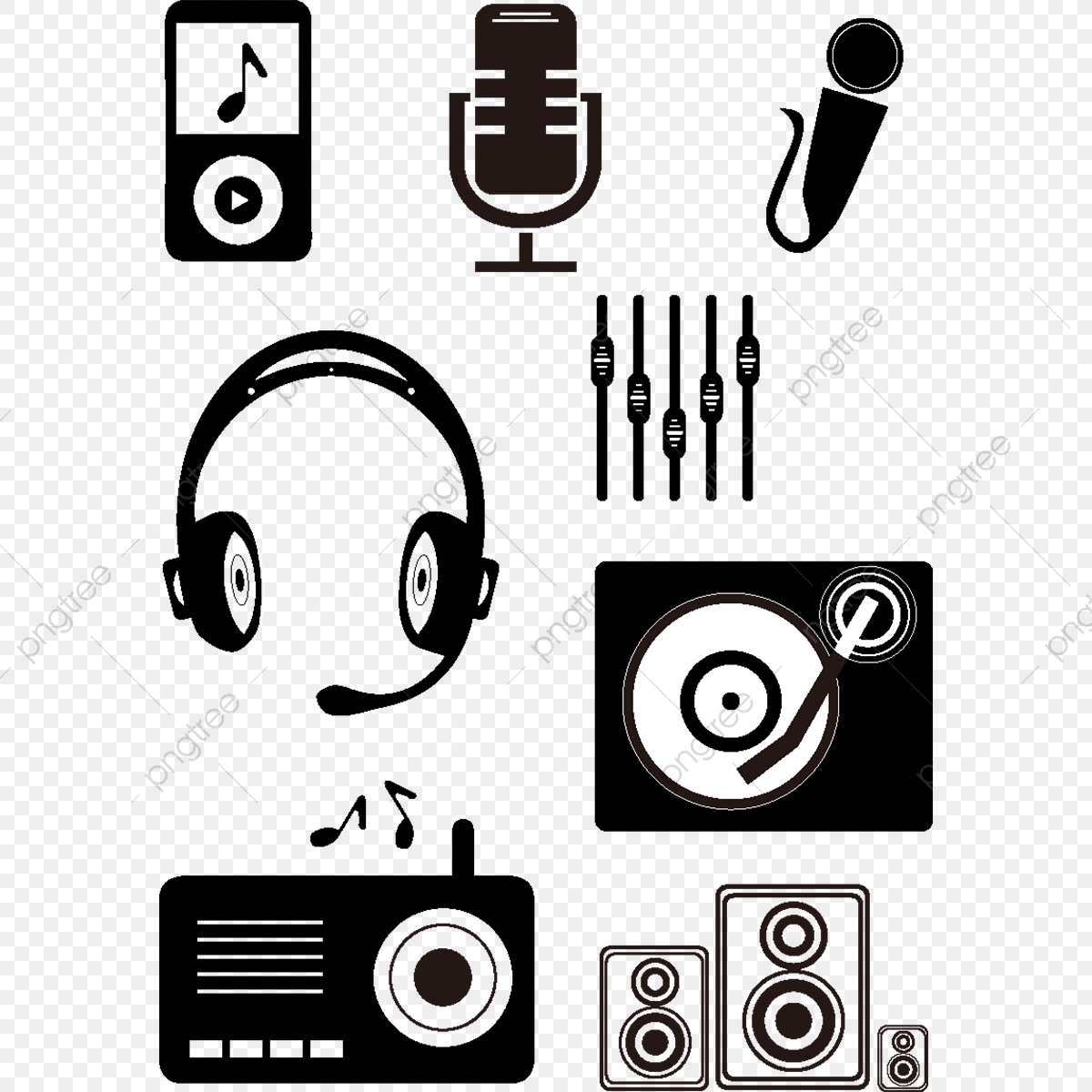 1200x1200 Hand Drawn Black Music Small Icon Karaoke, Hand Drawn, Simple