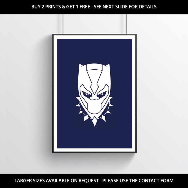 794x794 Black Panther Icon Wall Print Poster Character Avengers Etsy