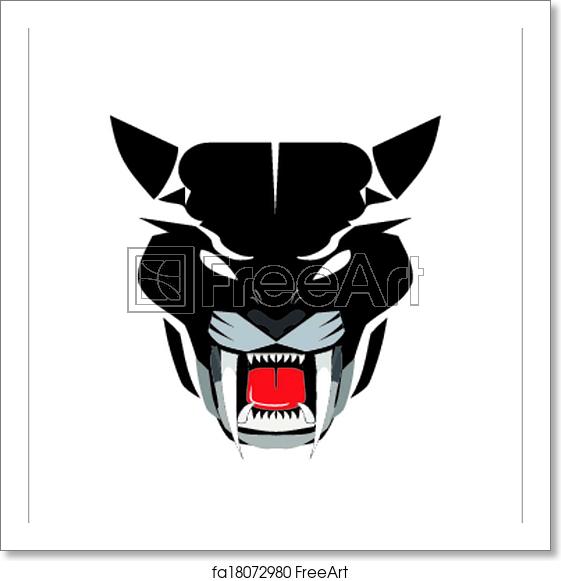 561x581 Free Art Print Of Staring Black Panther Head Icon Suitable