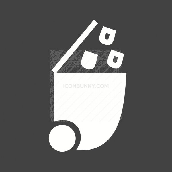 600x600 Recycle Bin Glyph Inverted Icon