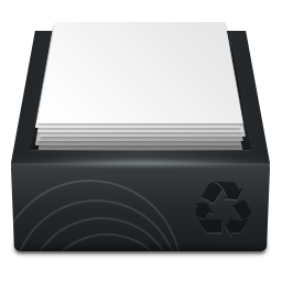 256x256 Black Recycle Bin Full Icon Concave Iconset Sean Poon