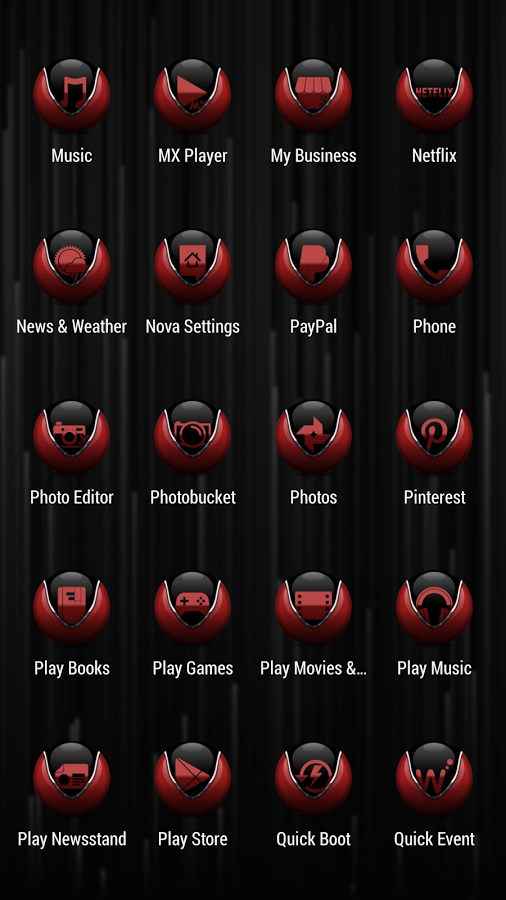 506x900 Download Coastal Black Red Icon Pack For Android Coastal