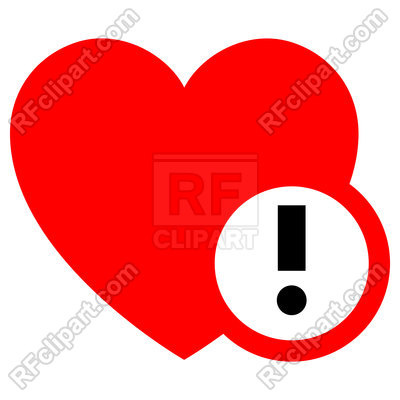 400x400 Heart Red Icon With Black Exclamation Mark Isolated On White