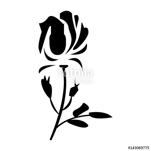 500x500 Flat Black Rose Icon Stock Image And Royalty Free Vector