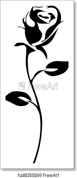 253x581 Free Art Print Of Rose Icon Vector Rose Silhouette Freeart