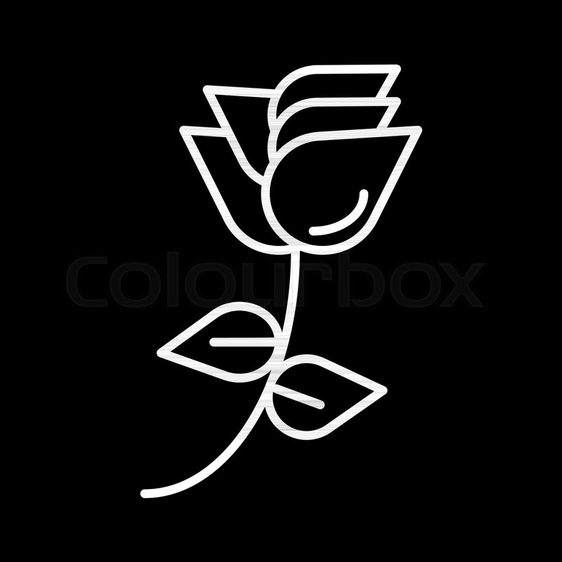800x800 Rose Icon Isolated On Black Stock Vector Colourbox