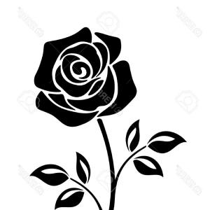 300x300 Simple Black Rose Icon On White Background Vector Catchsplace
