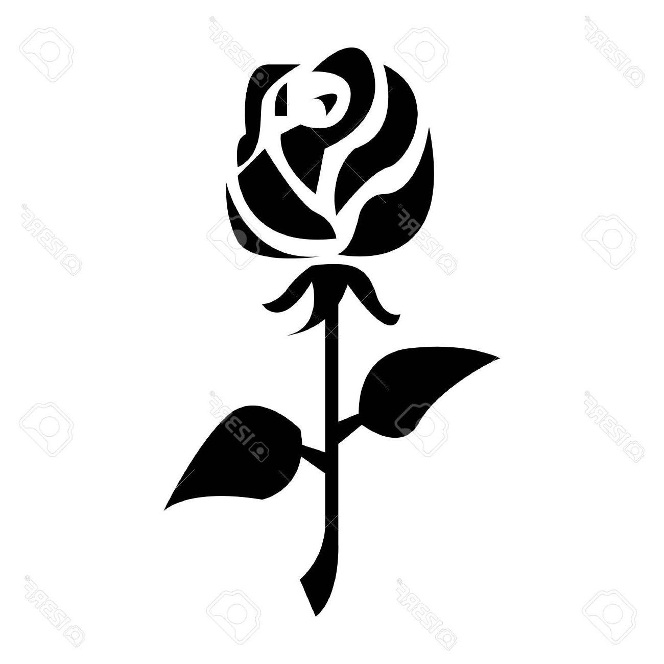 1300x1300 Simple Flat Black Rose Icon Vector