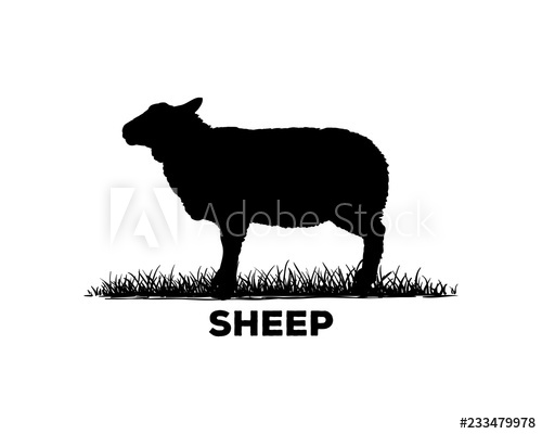 500x400 Silhouette Vector Black Sheep Sign Symbol Icon Animal Livestock