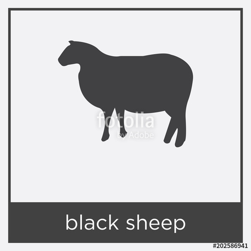 500x500 Black Sheep Icon Isolated On White Background Stock Image