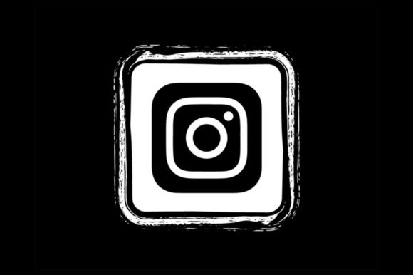 580x386 Black Sketch Square Social Media Icons Graphic