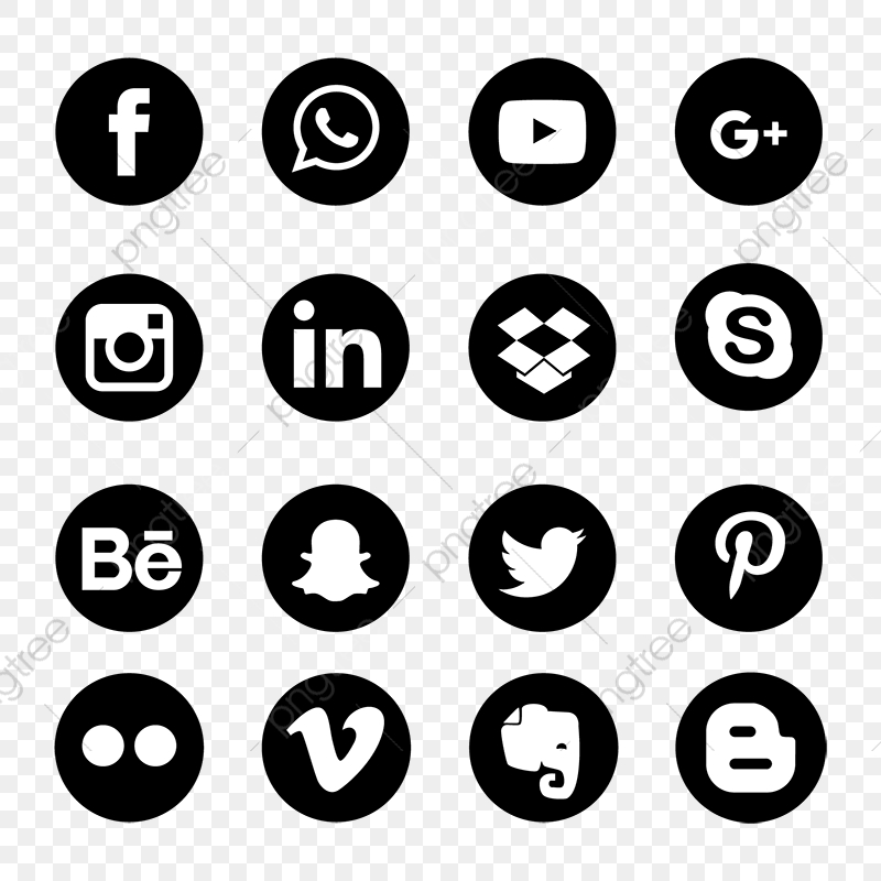 800x800 Social Media Icons Set Network Background Share Comment Vector