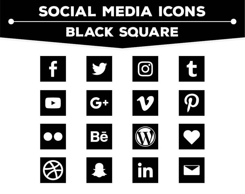 794x631 Social Media Icons Square Black Png For Web Blog And Etsy