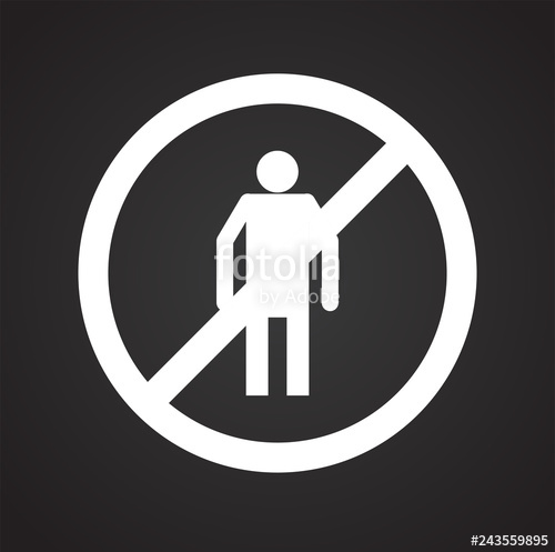 500x497 Safety No Entry Icon On Black Background For Graphic And Web