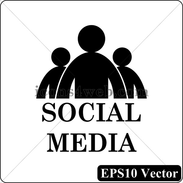 600x600 Social Media Black Icon Vector