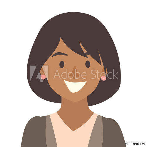 500x500 Black Happy Girls Icon Vector Woman Icon Illustration Face