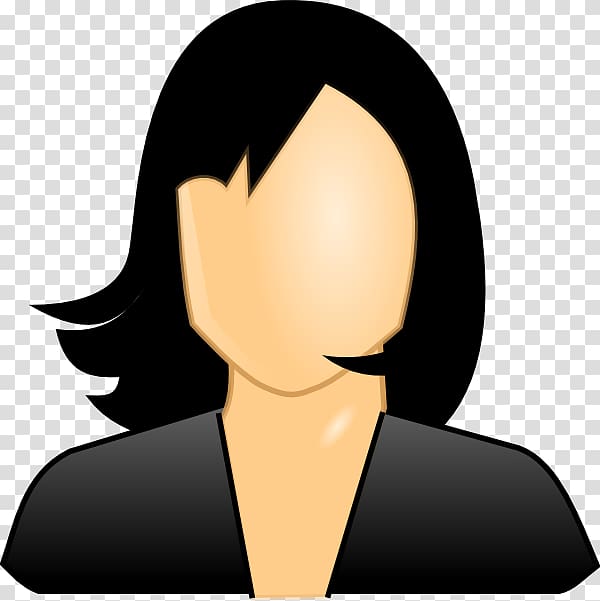 600x601 Female Woman Icon, Black Hair Transparent Background Png Clipart