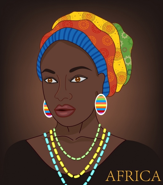 530x600 Tribal Portrait Painting Black Woman Icon Free Vector In Adobe