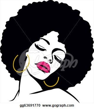 318x370 African American Woman Face Icon Island Women Art In Afro